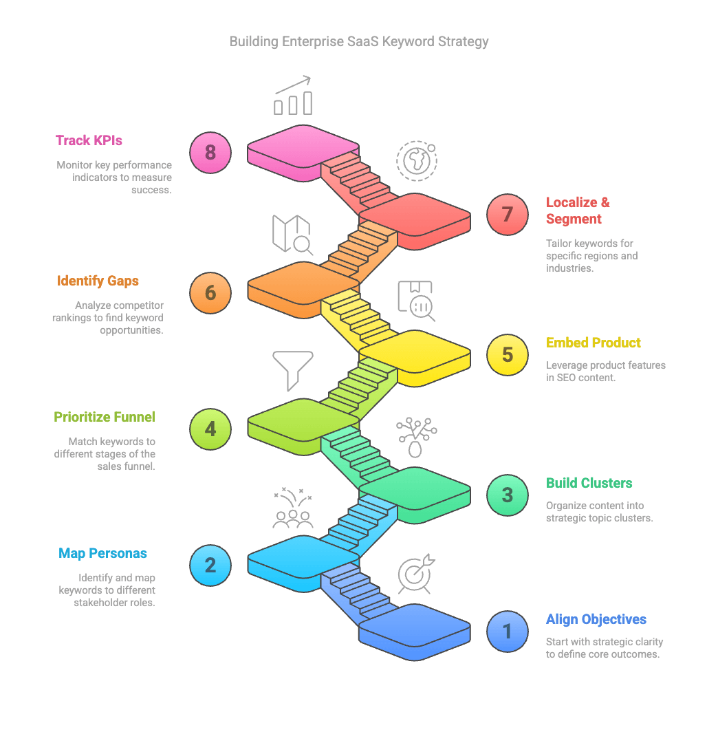building enterprise saas keyword strategy infographic