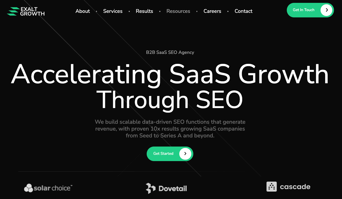 exalt growth b2b saas seo agency infographic