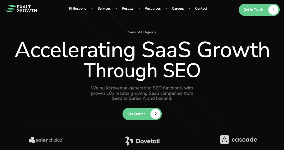 exalt growth b2b saas seo agency #1