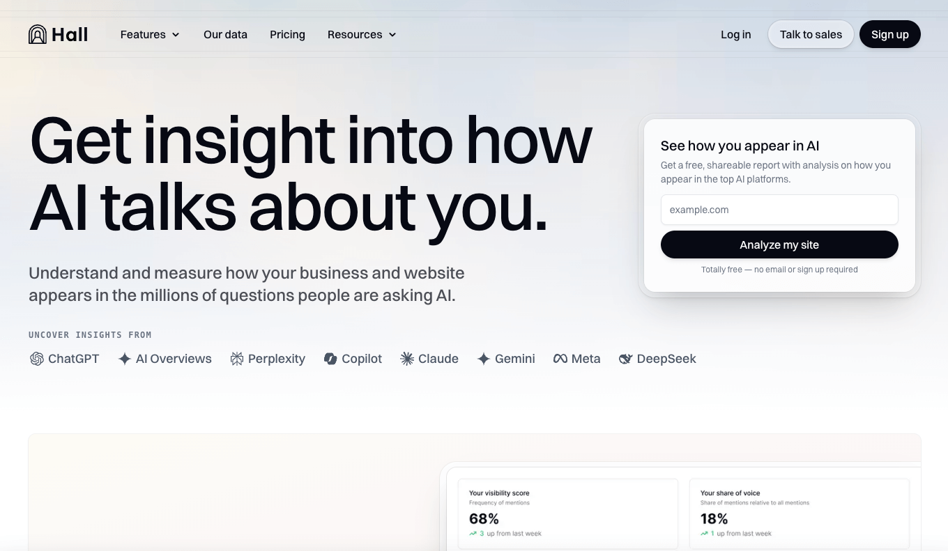 hall generative engine optimization tool graphic