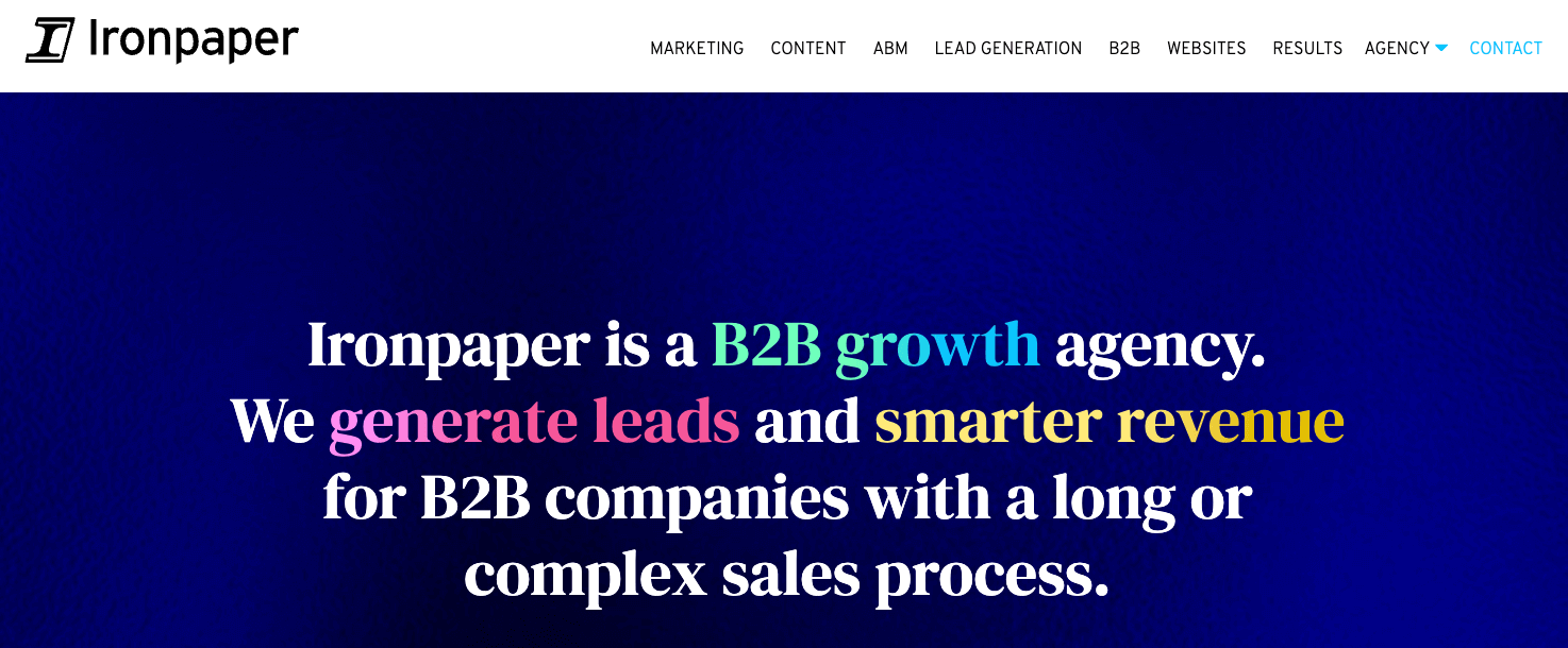 ironpaper saas demand gen agency