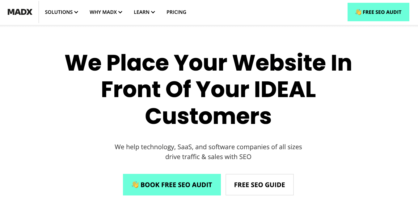 madx b2b saas seo agency header
