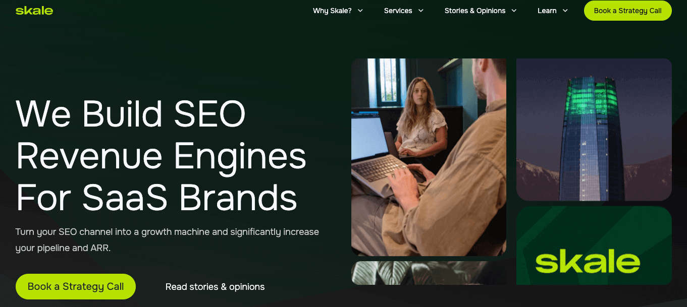 skale b2b saas seo agency graphic