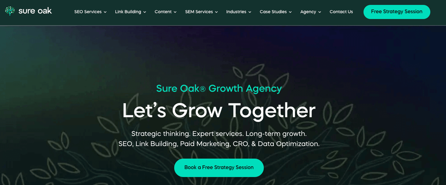 sure oak b2b seo agency
